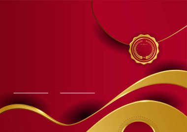 Kırmızı altın soyut arka plan sertifika ve sunum tasarımı için modern minimalist. İş dünyası, şirket, kurum, parti, şenlik, seminer ve görüşmeler için uygun.