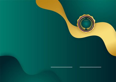 Koyu yeşil altın soyut arkaplan modern sertifika ve tasarım minimalisti. İş dünyası, şirket, kurum, parti, şenlik, seminer ve görüşmeler için uygun.