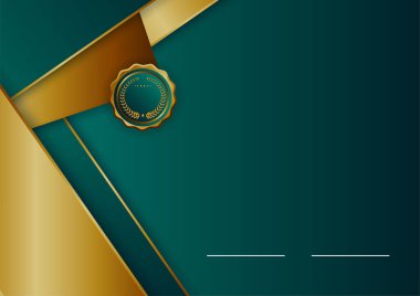 Koyu yeşil altın soyut arkaplan modern sertifika ve tasarım minimalisti. İş dünyası, şirket, kurum, parti, şenlik, seminer ve görüşmeler için uygun.