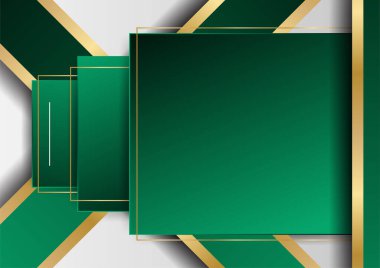 Koyu yeşil altın soyut arkaplan modern sertifika ve tasarım minimalisti. İş dünyası, şirket, kurum, parti, şenlik, seminer ve görüşmeler için uygun.