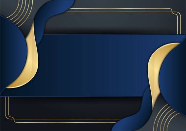 Mavi altın soyut arkaplan modern sertifika ve tasarım minimalisti. İş dünyası, şirket, kurum, parti, şenlik, seminer ve görüşmeler için uygun.