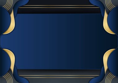 Mavi altın soyut arkaplan modern sertifika ve tasarım minimalisti. İş dünyası, şirket, kurum, parti, şenlik, seminer ve görüşmeler için uygun.