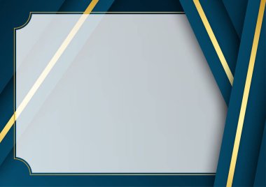 Mavi altın soyut arkaplan modern sertifika ve tasarım minimalisti. İş dünyası, şirket, kurum, parti, şenlik, seminer ve görüşmeler için uygun.