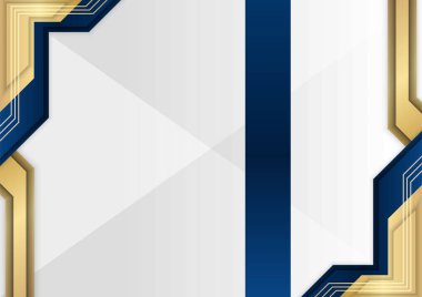 Mavi altın soyut arkaplan modern sertifika ve tasarım minimalisti. İş dünyası, şirket, kurum, parti, şenlik, seminer ve görüşmeler için uygun.