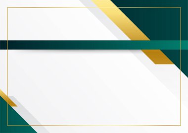 Koyu yeşil altın soyut arkaplan modern sertifika ve tasarım minimalisti. İş dünyası, şirket, kurum, parti, şenlik, seminer ve görüşmeler için uygun.