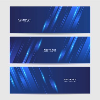 Modern açık mavi soyut pankart tasarımı seti. Mavi afiş arka planı. Geometrik mavi ışık çizgileri dokusu arkaplanı