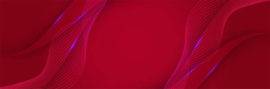 modern dalga kırmızı soyut pankart tasarımı arka plan. 3D örtüşen katman ve dalga şekilleriyle soyut kırmızı pankart arkaplanı