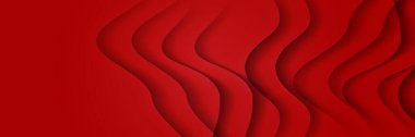 Kırmızı dalga soyut pankart tasarımı arkaplanı