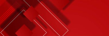 3d Geometrik blok kırmızı soyut banner tasarım arka planı