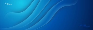 Modern dalga mavi soyut pankart tasarımı seti