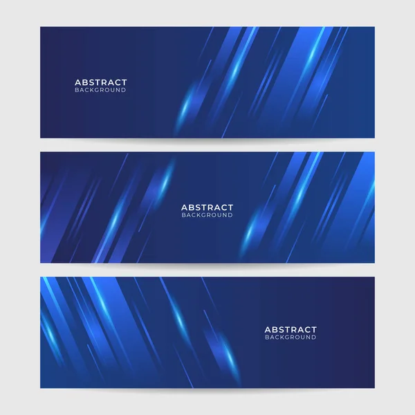 Set Modern Light Blue Abstract Banner Design Background Blue Banner — Stock Vector