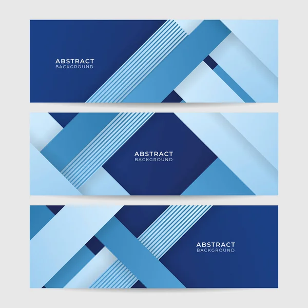 Ensemble Forme Ligne Géométrique Moderne Fond Abstrait Bleu Conception Bannière — Image vectorielle