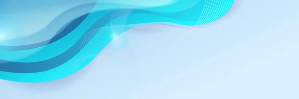 Moderne Wave Blue Abstrakte Banner Design Hintergrund Blauer Banner Hintergrund — Stockvektor