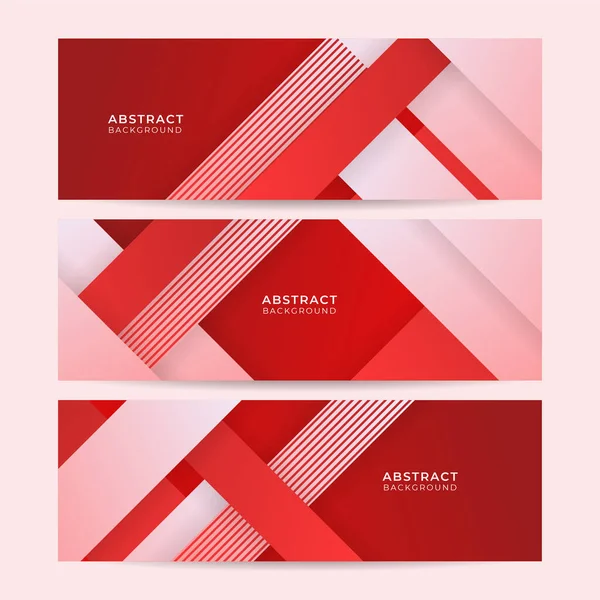 Набор Современных Геометрических Линий Красный Абстрактный Баннер Дизайн Фона Абстрактный — стоковый вектор