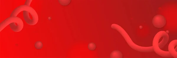 Modern Memphis Geometric Red Abstract Banner Design Background Αφηρημένο Κόκκινο — Διανυσματικό Αρχείο