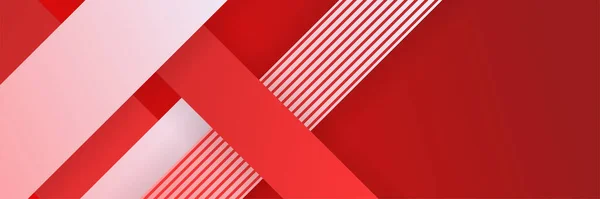 Moderna Linha Geométrica Vermelho Abstrato Banner Design Fundo Abstrato Vermelho —  Vetores de Stock