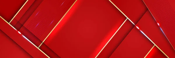Современный Геометрический Блок Красный Абстрактный Баннер Дизайн Фона Абстрактный Красный — стоковый вектор