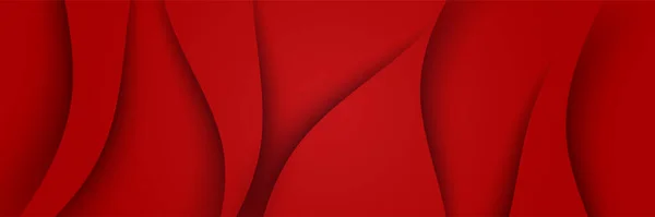Современный Волновой Красный Абстрактный Баннер Дизайн Фона Абстрактный Красный Фон — стоковый вектор