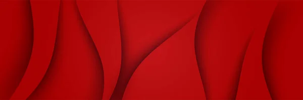 Moderno Onda Vermelho Abstrato Banner Design Fundo Abstrato Vermelho Banner — Vetor de Stock