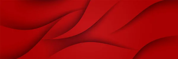 Moderno Onda Vermelho Abstrato Banner Design Fundo Abstrato Vermelho Banner — Vetor de Stock