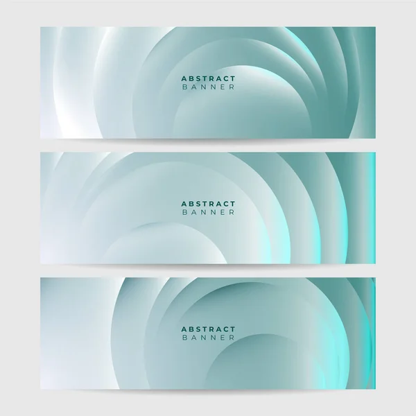 Set Von Modernen Gradienten Fluid Tosca Abstrakten Banner Design Hintergrund — Stockvektor