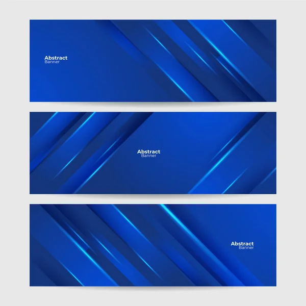 Set Van Moderne Lichtblauwe Abstracte Banner Design Achtergrond — Stockvector