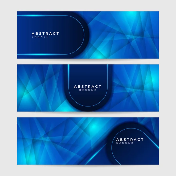 Set Von Modernen Gradienten Form Blau Abstrakt Banner Design Hintergrund — Stockvektor