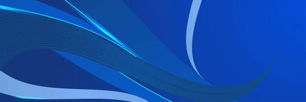 Línea Onda Geométrica Moderna Azul Abstracto Banner Diseño Fondo — Vector de stock