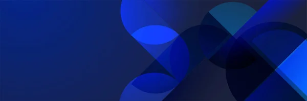 Sobreposição Memphis Geométrico Azul Abstrato Banner Design Fundo — Vetor de Stock