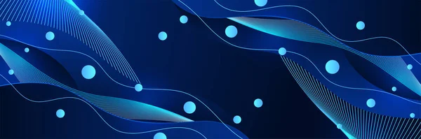 Modern Light Wave Blue Abstract Banner Design Background — Stock Vector