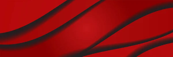 Latar Belakang Desain Banner Abstrak Merah Gelombang - Stok Vektor