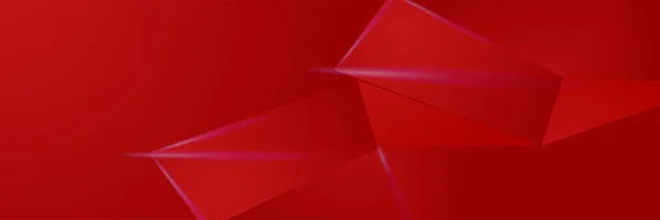 Moderna Linha Geométrica Vermelho Abstrato Banner Design Fundo — Vetor de Stock
