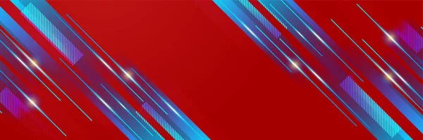 Modern Light Line Red Blue Abstract Banner Design Background — Stock Vector