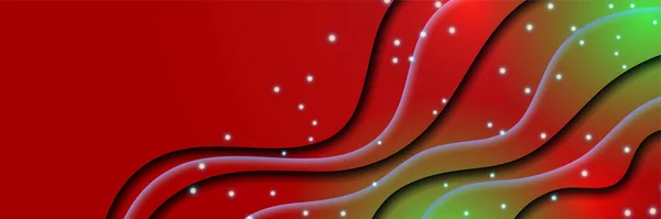 Хвильовий Червоний Абстрактний Фон Банера — стоковий вектор