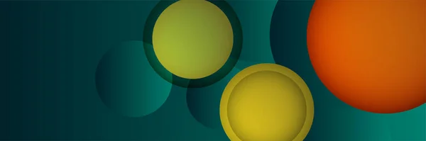 Círculo Geométrico Verde Banner Abstracto Fondo Diseño — Archivo Imágenes Vectoriales