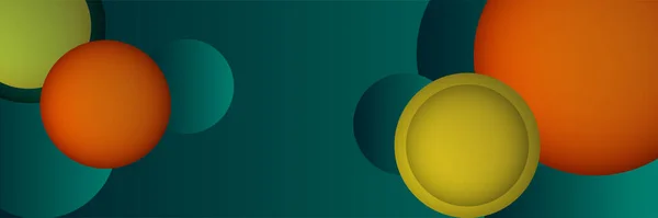 Círculo Geométrico Verde Banner Abstracto Fondo Diseño — Archivo Imágenes Vectoriales