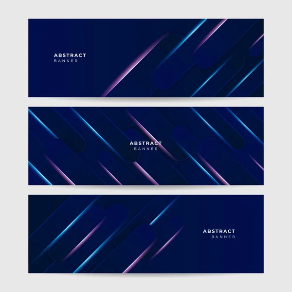 Set Von Modernen Hellblauen Abstrakten Banner Design Hintergrund — Stockvektor