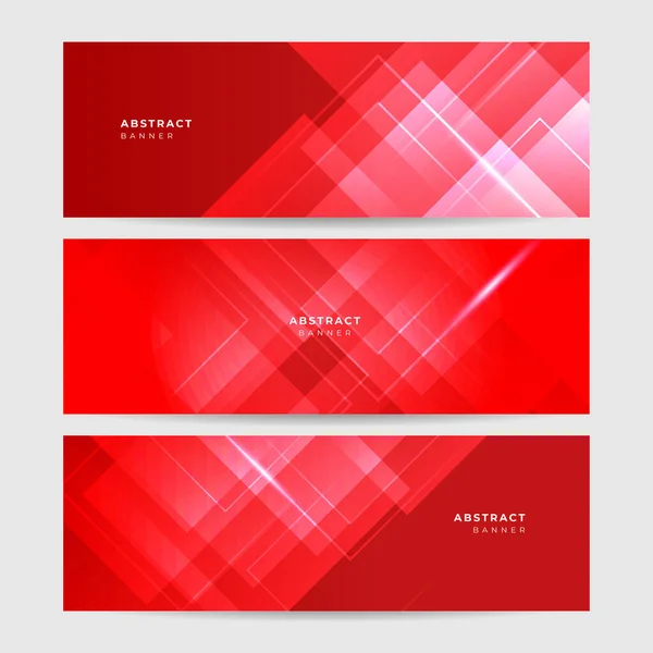 重複するメンフィスのセット幾何学的な赤抽象的なバナーデザインの背景 — ストックベクタ