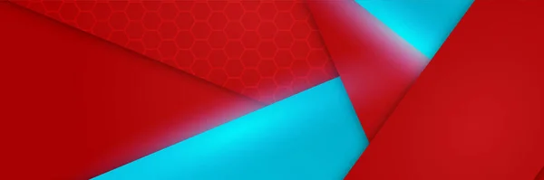 現代的なグラデーション状の赤青抽象バナーデザインの背景 — ストックベクタ