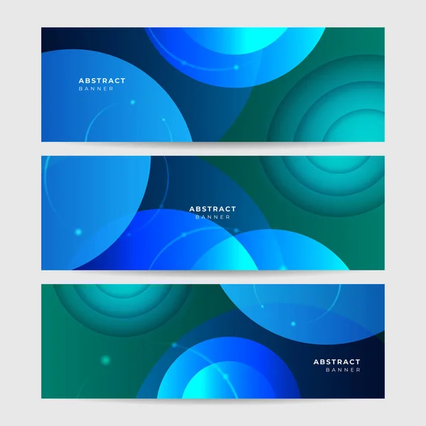 Set Moderno Gradiente Forma Verde Blu Astratto Banner Design Sfondo — Vettoriale Stock