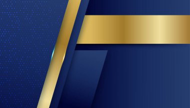 Soyut arkaplan mavi ve altın gradyanı. Modern mavi soyut geometrik dikdörtgen kutu çizgileri sunum tasarımı, afiş, broşür ve kartvizit için arka plan