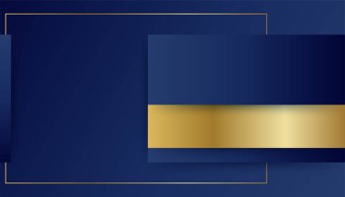 Soyut arkaplan mavi ve altın gradyanı. Modern mavi soyut geometrik dikdörtgen kutu çizgileri sunum tasarımı, afiş, broşür ve kartvizit için arka plan