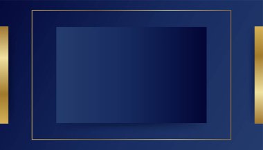 Soyut arkaplan mavi ve altın gradyanı. Modern mavi soyut geometrik dikdörtgen kutu çizgileri sunum tasarımı, afiş, broşür ve kartvizit için arka plan