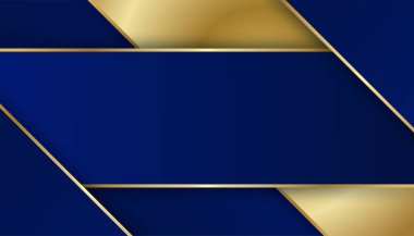 Soyut arkaplan mavi ve altın gradyanı. Modern mavi soyut geometrik dikdörtgen kutu çizgileri sunum tasarımı, afiş, broşür ve kartvizit için arka plan