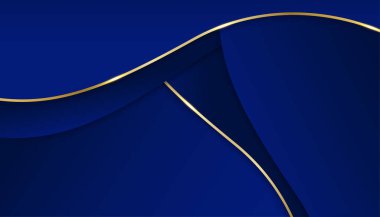 Soyut arkaplan mavi ve altın gradyanı. Modern mavi soyut geometrik dikdörtgen kutu çizgileri sunum tasarımı, afiş, broşür ve kartvizit için arka plan