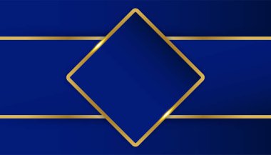 Soyut arkaplan mavi ve altın gradyanı. Modern mavi soyut geometrik dikdörtgen kutu çizgileri sunum tasarımı, afiş, broşür ve kartvizit için arka plan