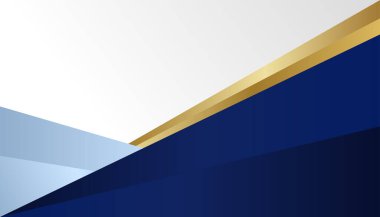 Soyut arkaplan mavi ve altın gradyanı. Modern mavi soyut geometrik dikdörtgen kutu çizgileri sunum tasarımı, afiş, broşür ve kartvizit için arka plan