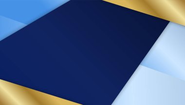 Soyut arkaplan mavi ve altın gradyanı. Modern mavi soyut geometrik dikdörtgen kutu çizgileri sunum tasarımı, afiş, broşür ve kartvizit için arka plan