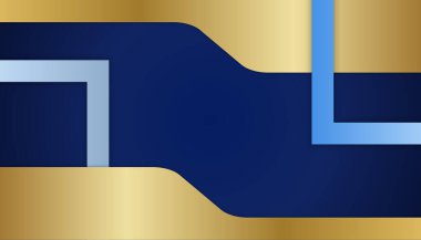 Soyut arkaplan mavi ve altın gradyanı. Modern mavi soyut geometrik dikdörtgen kutu çizgileri sunum tasarımı, afiş, broşür ve kartvizit için arka plan