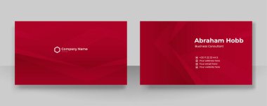 Modern kırmızı altın ve beyaz kartvizit arka planı. Lüks, yaratıcı, cesur, cesur bir kartvizit tasarım şablonu. Vektör illüstrasyonu